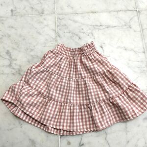 Gingham Checkered Skirt in Pink